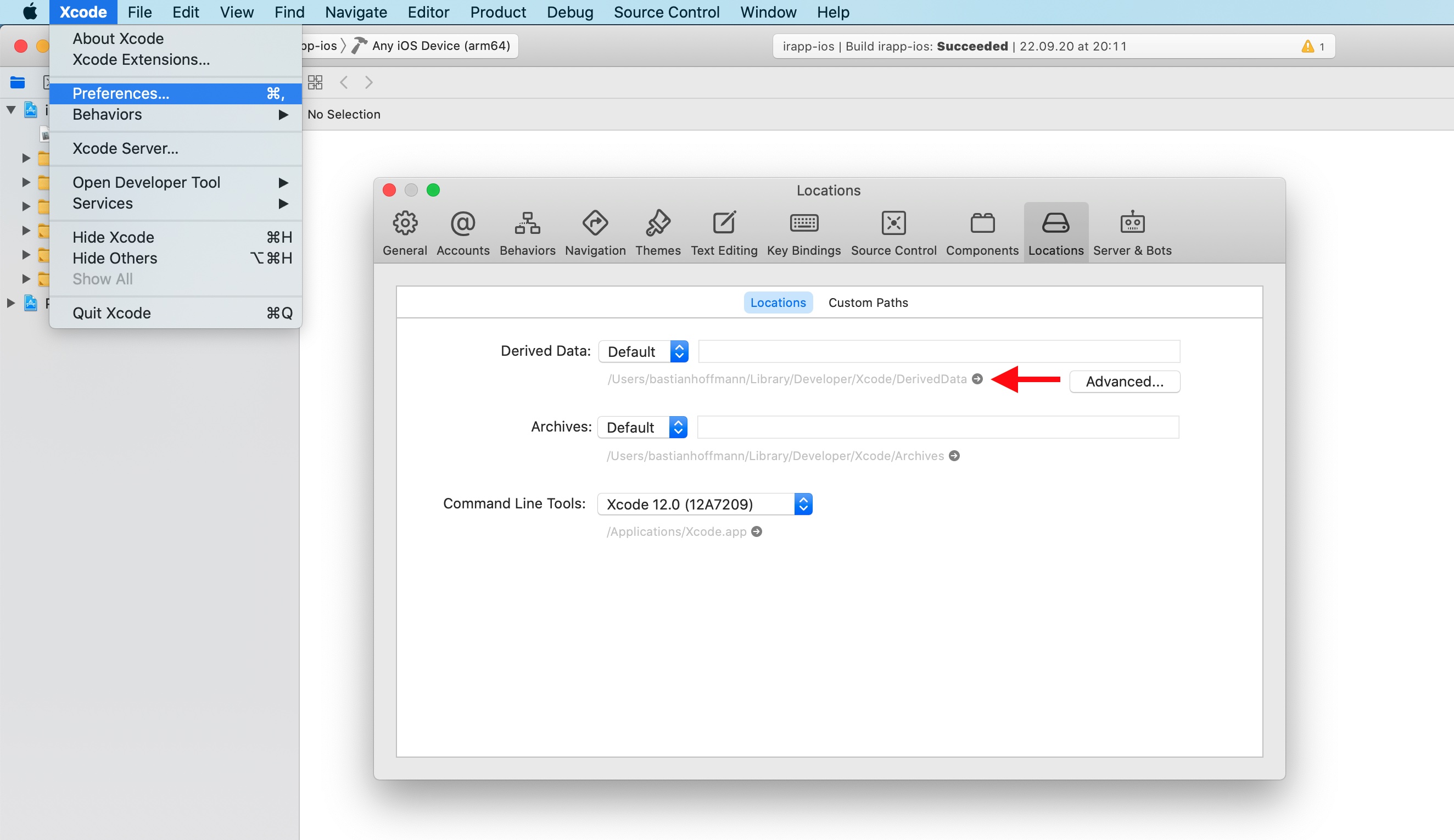 Determination of the DerivedData location